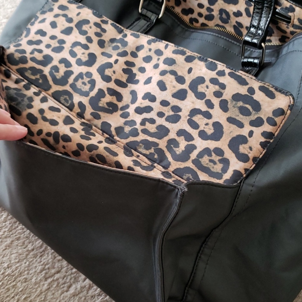Large Black/Leopard Print Bag - image 2